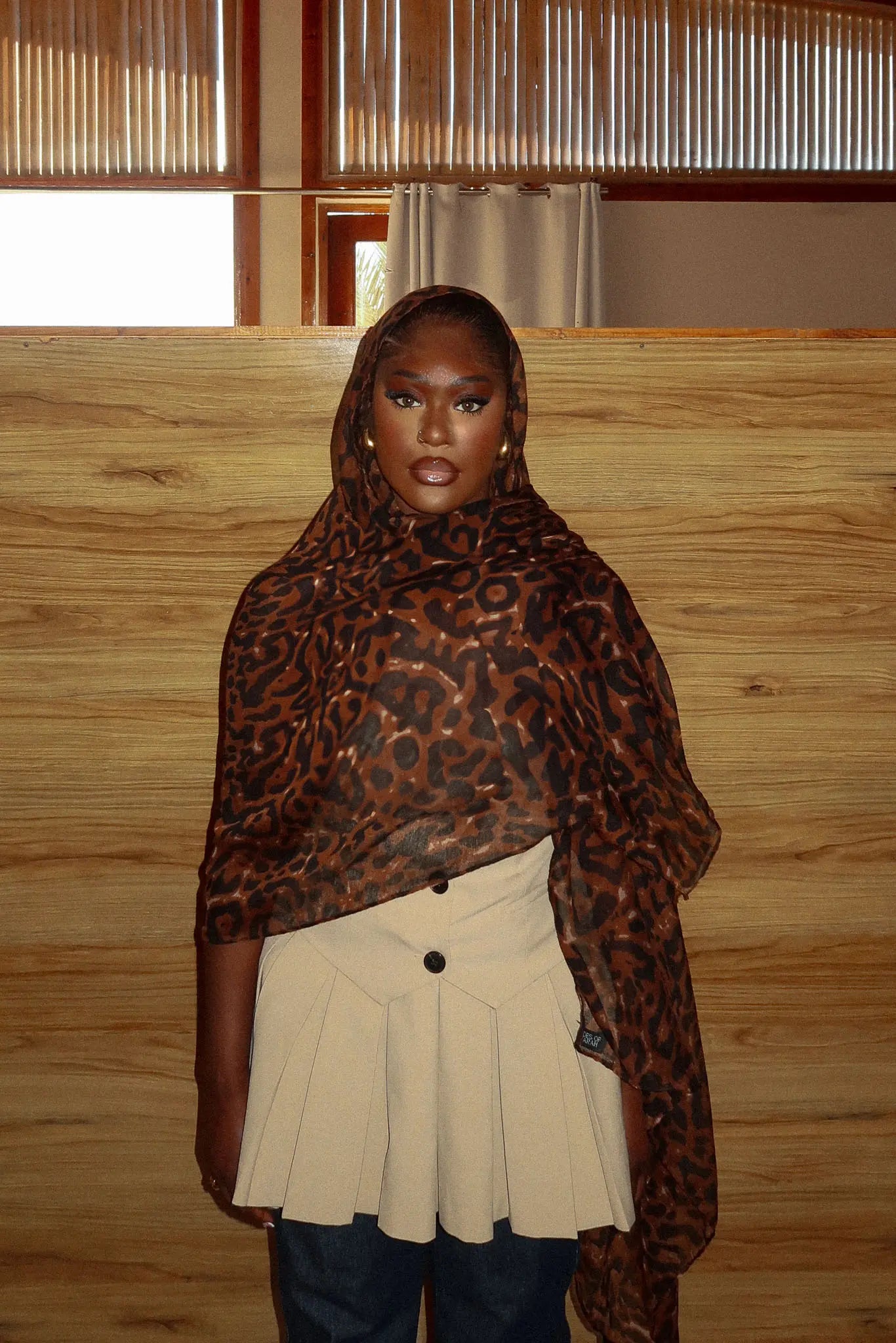 Zawari II Marron Voile en coton Shades of Miyarah