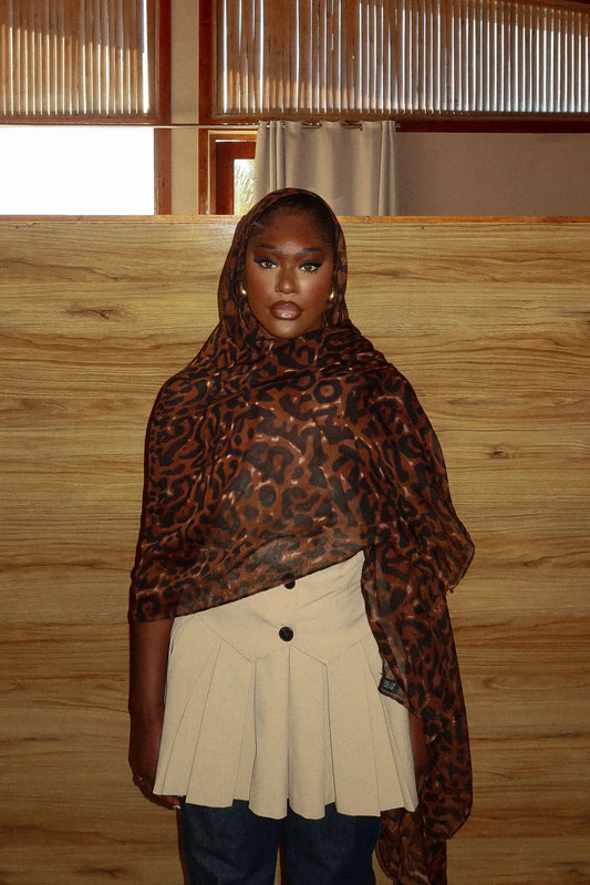 Zawari II Marron Voile en coton Shades of Miyarah